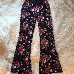 High waisted Floral flare pant